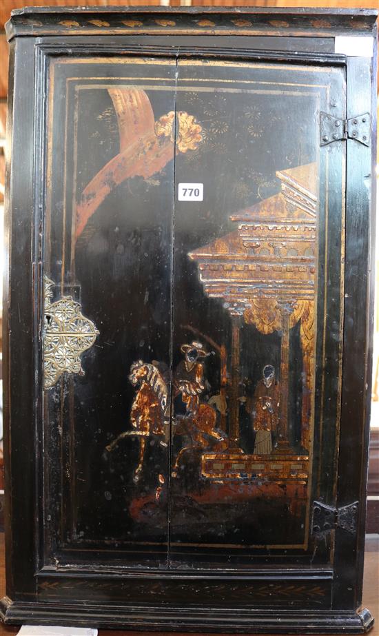 Japanned corner cabinet